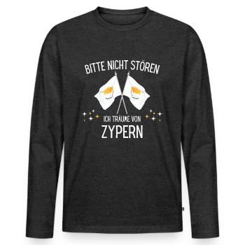 Bitte Nicht Stören Ich Träume Von Zypern - Männer Premium Bio Langarmshirt - Anthrazit meliert - Vorne - Nico (187cm)