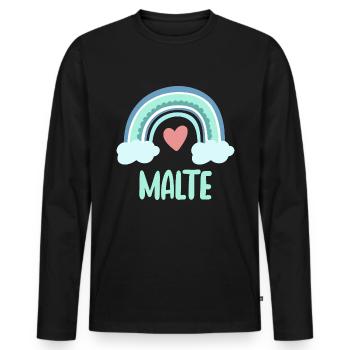 Malte Name Rainbow Baby - Men's Premium Organic Long Sleeve Shirt - black - Front - Nico (187cm)