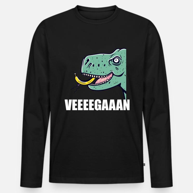 Vegan - Männer Premium Bio Langarmshirt - Schwarz