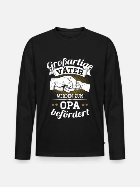 Großartige Väter werden zum Opa befördert - Männer Premium Bio Langarmshirt - Schwarz