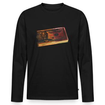 Dollars - Men's Premium Organic Long Sleeve Shirt - black - Front - Nico (187cm)