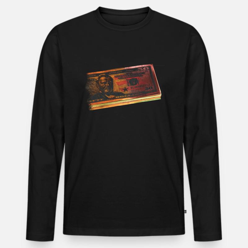 Dollars - Männer Premium Bio Langarmshirt - Schwarz