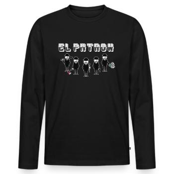 the boss, El Jefe, El boss - Men's Premium Organic Long Sleeve Shirt - black - Front - Nico (187cm)
