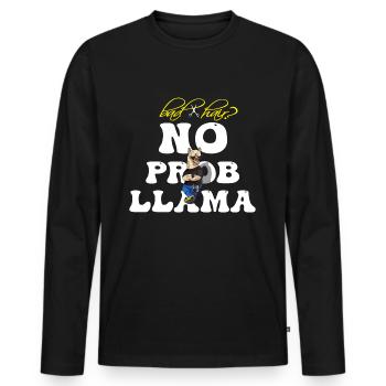 Bad Hair No Prob Llama - Männer Premium Bio Langarmshirt - Schwarz - Vorne - Nico (187cm)