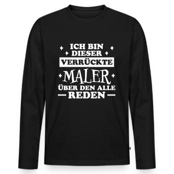 Maler Witz Spruch Meister Lackierer Maler Geschenk - Männer Premium Bio Langarmshirt - Schwarz - Vorne - Nico (187cm)