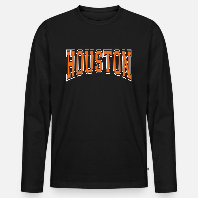 Houston - Männer Premium Bio Langarmshirt - Schwarz