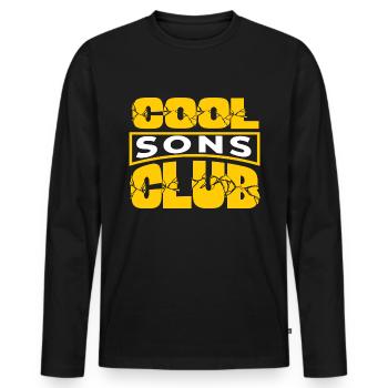 Cool Sons Club Groovy Retro Dad Mom Father's Day - Men's Premium Organic Long Sleeve Shirt - black - Front - Nico (187cm)
