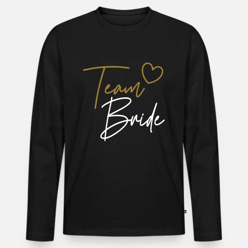 Team Bride - Männer Premium Bio Langarmshirt - Schwarz