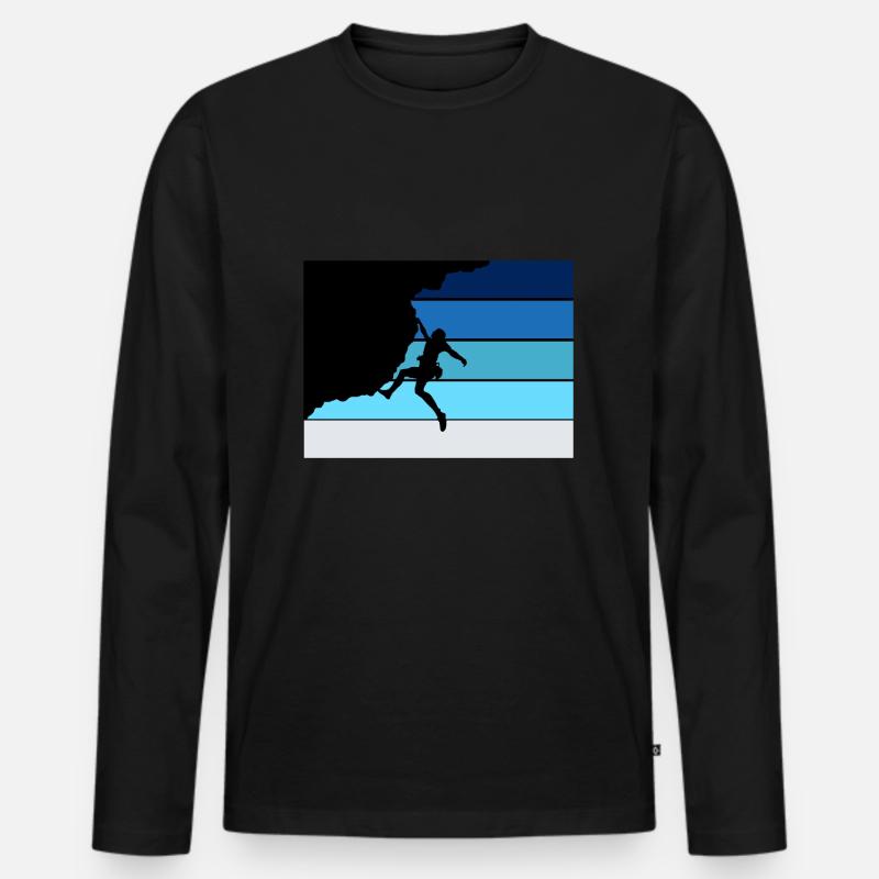 Klettern - Männer Premium Bio Langarmshirt - Schwarz