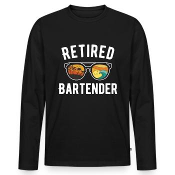 Bartender's Beachy Mixology Ausflug im Ruhestand - Männer Premium Bio Langarmshirt - Schwarz - Vorne - Nico (187cm)