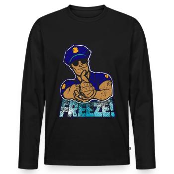 Polizei - Männer Premium Bio Langarmshirt - Schwarz - Vorne - Nico (187cm)