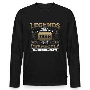 Légende 1988 Cadeau d’anniversaire Mesdames et Messieurs - T-shirt manches longues Premium bio Homme - noir - Devant - Nico (187cm)