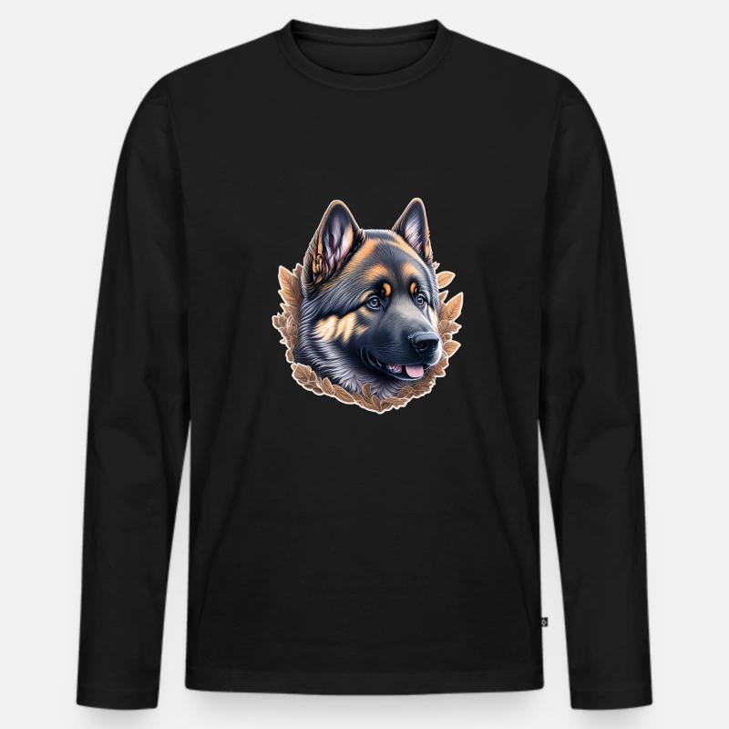 Deutscher Schäferhund Welpe - Männer Premium Bio Langarmshirt - Schwarz