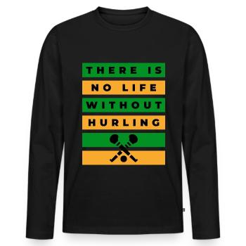 Il n’y a pas de vie sans hurling : Kerry, Meath - T-shirt manches longues Premium bio Homme - noir - Devant - Nico (187cm)