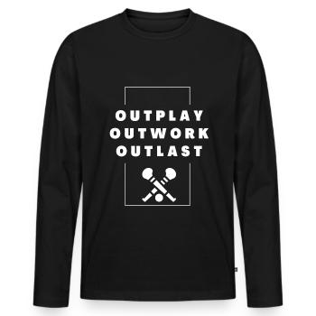 Hurling: Outwork. Déjouer. Survivre. - T-shirt manches longues Premium bio Homme - noir - Devant - Nico (187cm)
