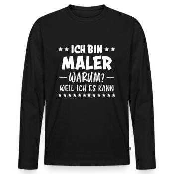 Maler Witz Spruch Meister Lackierer Maler Geschenk - Männer Premium Bio Langarmshirt - Schwarz - Vorne - Nico (187cm)