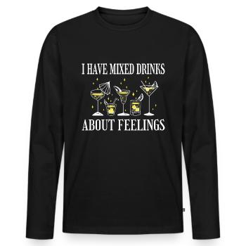 Gemischte Gefühle Und Exquisite Drinks - Männer Premium Bio Langarmshirt - Schwarz - Vorne - Nico (187cm)