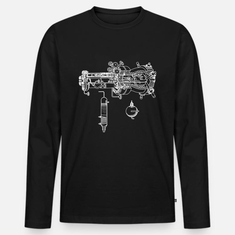 Kernreaktor Phyik - Männer Premium Bio Langarmshirt - Schwarz