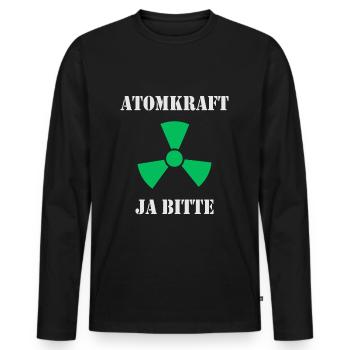 Atomkraft, Ja bitte - Männer Premium Bio Langarmshirt - Schwarz - Vorne - Nico (187cm)