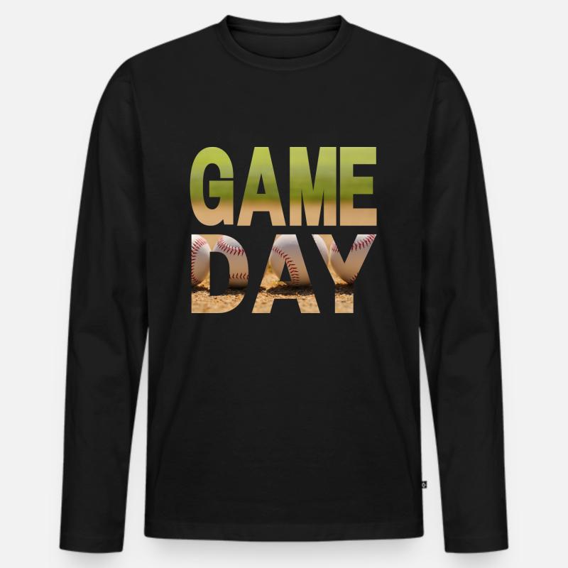 Game Day Baseball - Männer Premium Bio Langarmshirt - Schwarz