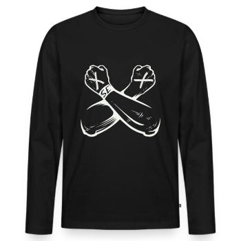 Staight Edge, Vegan Shirt - Männer Premium Bio Langarmshirt - Schwarz - Vorne - Nico (187cm)