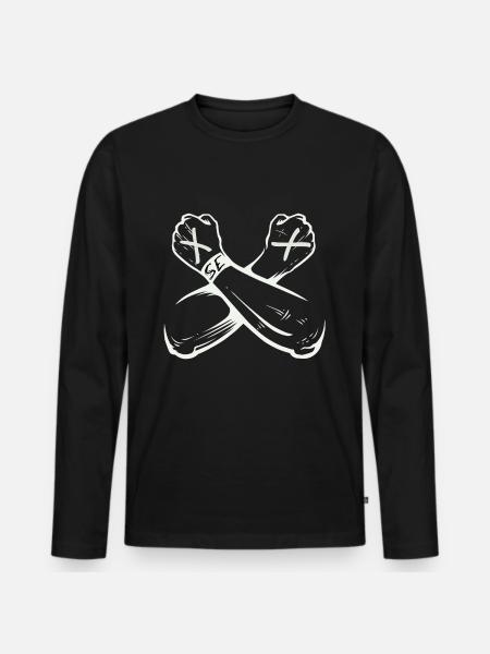 Staight Edge, Vegan Shirt - Men's Premium Organic Long Sleeve Shirt - black