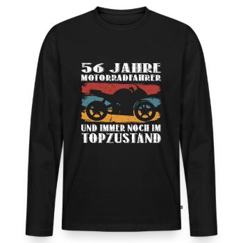 Motorradfahrer Motorrad 56 Jahre 56 Geburtstag - Männer Premium Bio Langarmshirt - Schwarz - Vorne - Nico (187cm)