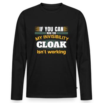 Mon manteau invisible ne fonctionne pas - T-shirt manches longues Premium bio Homme - noir - Devant - Nico (187cm)