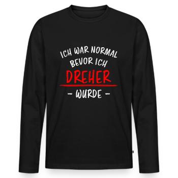 Dreher Lustiger Spruch Job Drehmaschinen Geschenk - Männer Premium Bio Langarmshirt - Schwarz - Vorne - Nico (187cm)