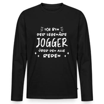 Jogger Laufen Lustiger Spruch Joggen Geschenk - Männer Premium Bio Langarmshirt - Schwarz - Vorne - Nico (187cm)