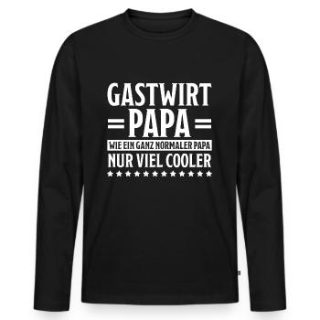 Gastwirt Fun Spruch Kneipe Wirt Gastwirt Geschenk - Männer Premium Bio Langarmshirt - Schwarz - Vorne - Nico (187cm)