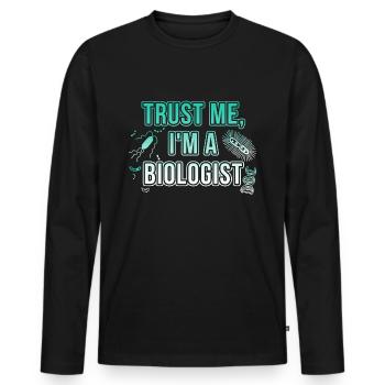 Biologe - Männer Premium Bio Langarmshirt - Schwarz - Vorne - Nico (187cm)