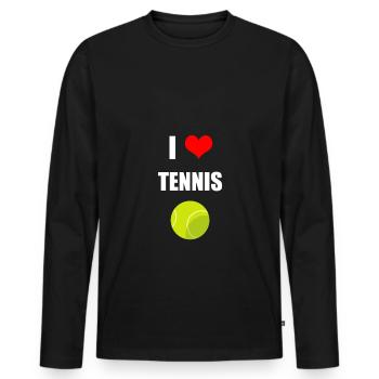 I LOVE tennis - Men's Premium Organic Long Sleeve Shirt - black - Front - Nico (187cm)