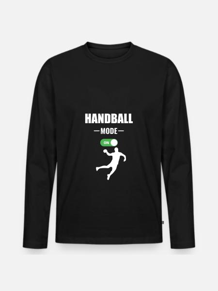 handball mode on - T-shirt manches longues Premium bio Homme - noir