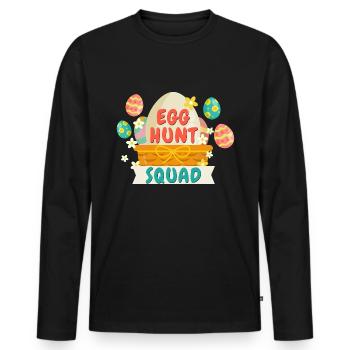 Oeuf de Pâques de l’escouade de chasse aux œufs - T-shirt manches longues Premium bio Homme - noir - Devant - Nico (187cm)