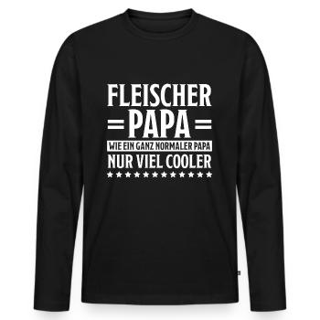 Fleischer Metzger Lustig Spruch Fleischer Geschenk - Männer Premium Bio Langarmshirt - Schwarz - Vorne - Nico (187cm)