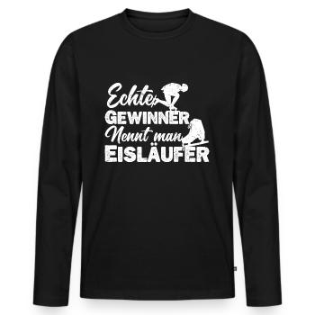 Eisläufer Eiskunstläufer Eislaufen Spruch - Männer Premium Bio Langarmshirt - Schwarz - Vorne - Nico (187cm)