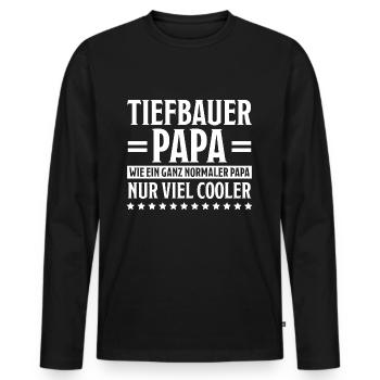 Tiefbauer Beruf Lustiger Spruch Tiefbauer Geschenk - Männer Premium Bio Langarmshirt - Schwarz - Vorne - Nico (187cm)