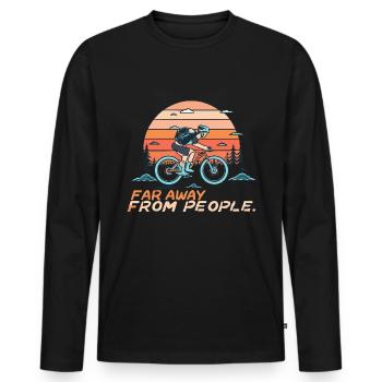 Mountainbiking - Männer Premium Bio Langarmshirt - Schwarz - Vorne - Nico (187cm)
