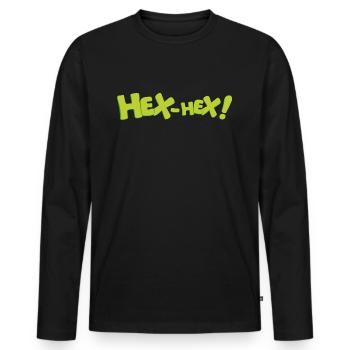 Bibi Blocksberg Hex Hex! Schriftzug grün - Männer Premium Bio Langarmshirt - Schwarz - Vorne - Nico (187cm)