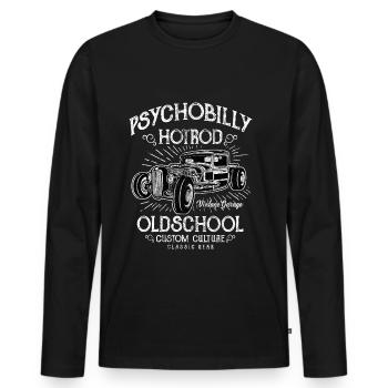 PSYCHOBILLY HOTROD - Hotrod Shirt Motif - Men's Premium Organic Long Sleeve Shirt - black - Front - Nico (187cm)