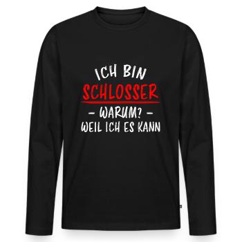 Schlosser Beruf Lustiger Spruch Schloss Geschenk - Männer Premium Bio Langarmshirt - Schwarz - Vorne - Nico (187cm)