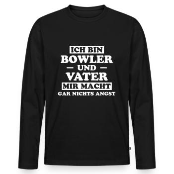 Bowling Spruch Bowlingspieler Fun Bowler Geschenk - Männer Premium Bio Langarmshirt - Schwarz - Vorne - Nico (187cm)