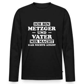 Metzger Beruf Lustiger Spruch Fleischer Geschenk - Männer Premium Bio Langarmshirt - Schwarz - Vorne - Nico (187cm)