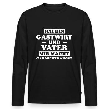 Gastwirt Fun Spruch Kneipe Wirt Gastwirt Geschenk - Männer Premium Bio Langarmshirt - Schwarz - Vorne - Nico (187cm)
