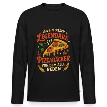 Ich Bin Dieser Legendäre Pizzabäcker Pizza Spruch - Männer Premium Bio Langarmshirt - Schwarz - Vorne - Nico (187cm)