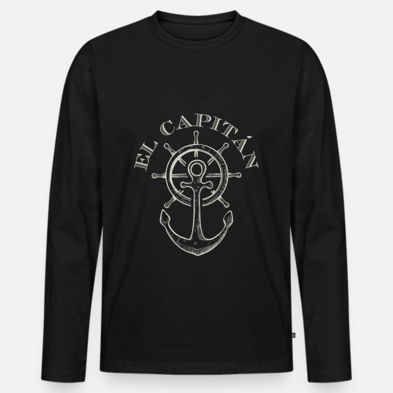 El Capitan - Männer Premium Bio Langarmshirt - Schwarz
