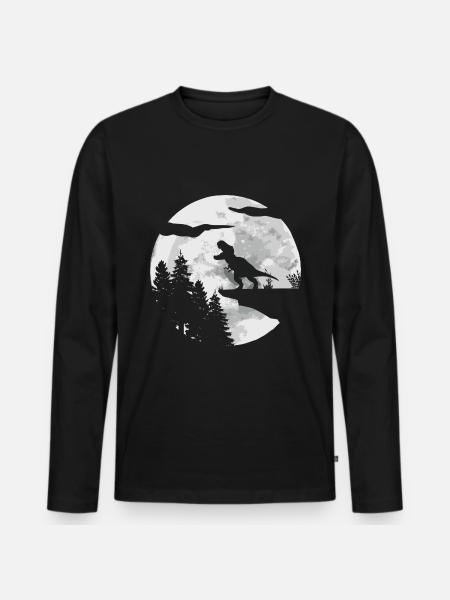 T-Rex Tyrannosaurus Rex - Männer Premium Bio Langarmshirt - Schwarz