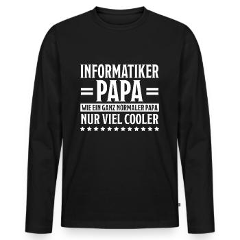 Informatiker Lustig Spruch Programmierer Geschenk - Männer Premium Bio Langarmshirt - Schwarz - Vorne - Nico (187cm)