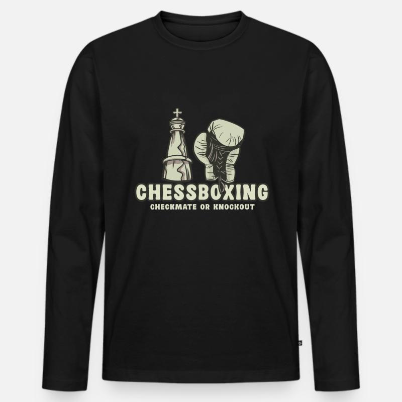 Schachboxen - Schachmatt Oder Knockout Schachboxen - Männer Premium Bio Langarmshirt - Schwarz